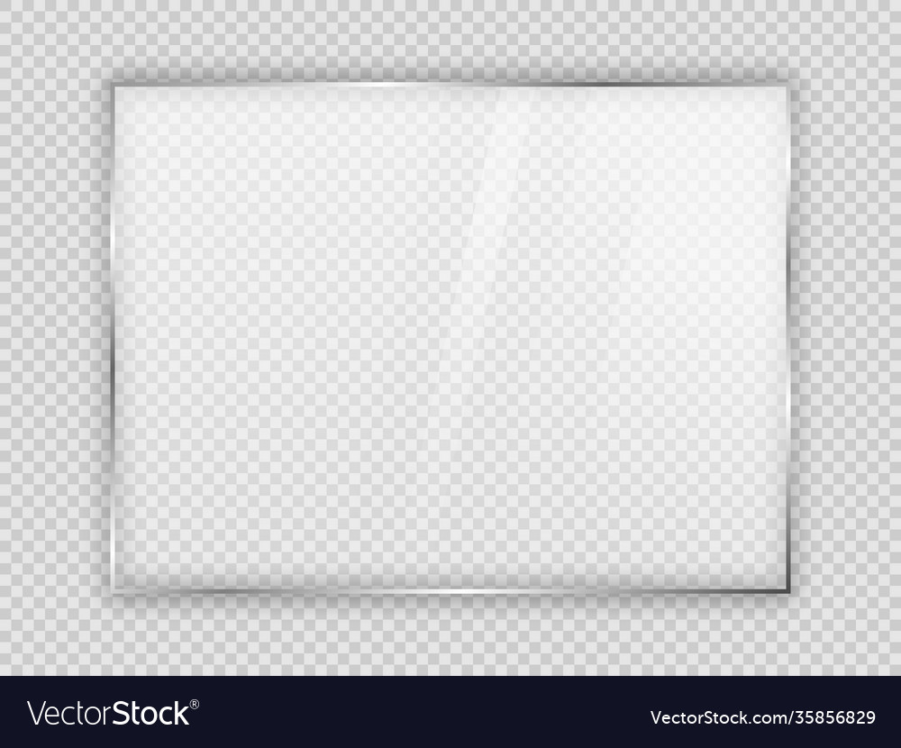 Glass plate in rectangle frame Royalty Free Vector Image