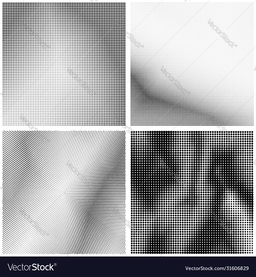 Halftone pattern set dots dotted texture Vector Image