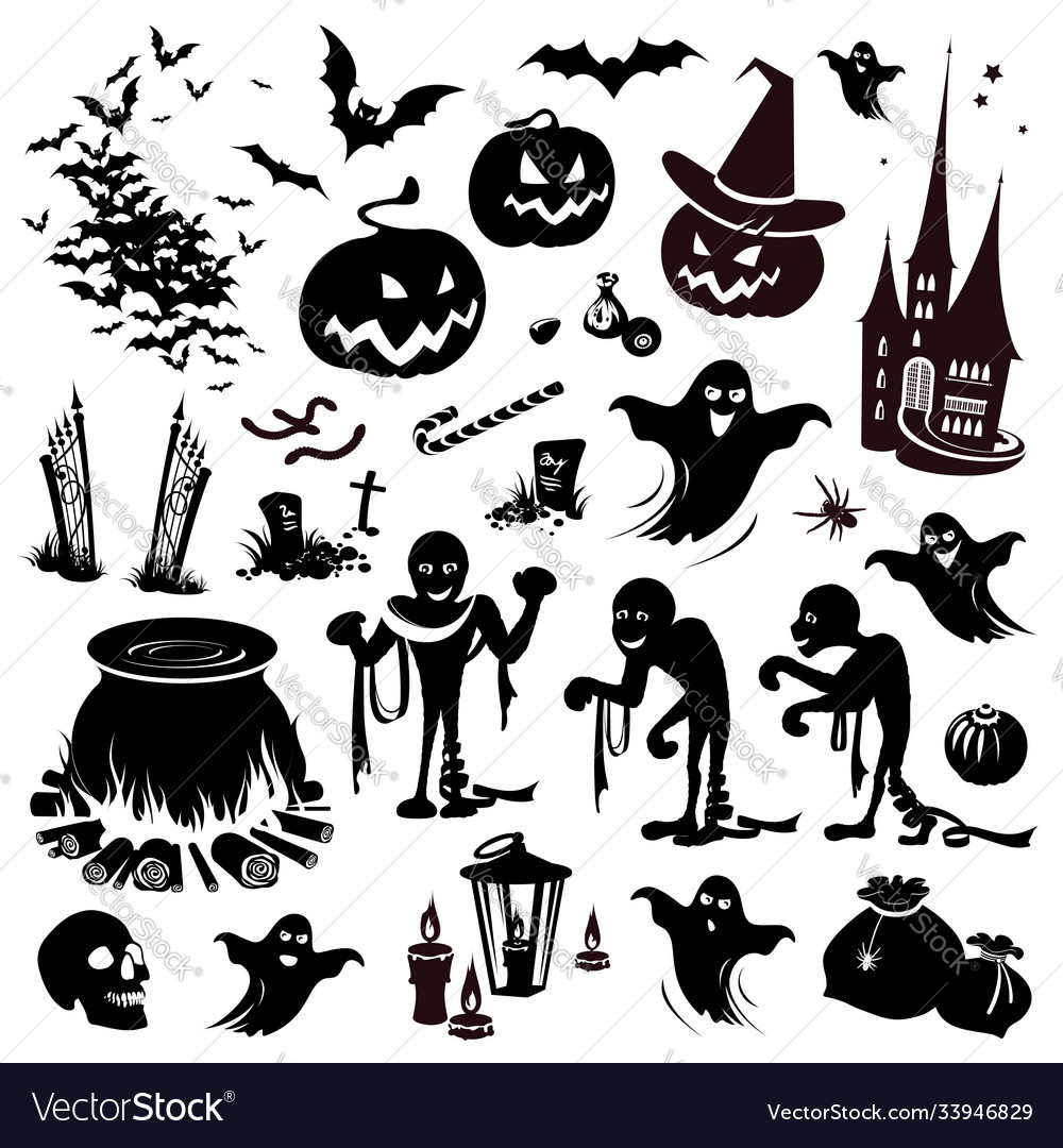 Halloween elements and objects