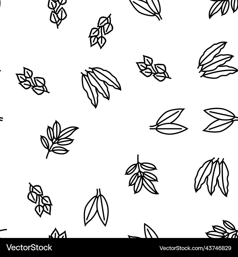 Leaf of tree bush or flower seamless Royalty Free Vector