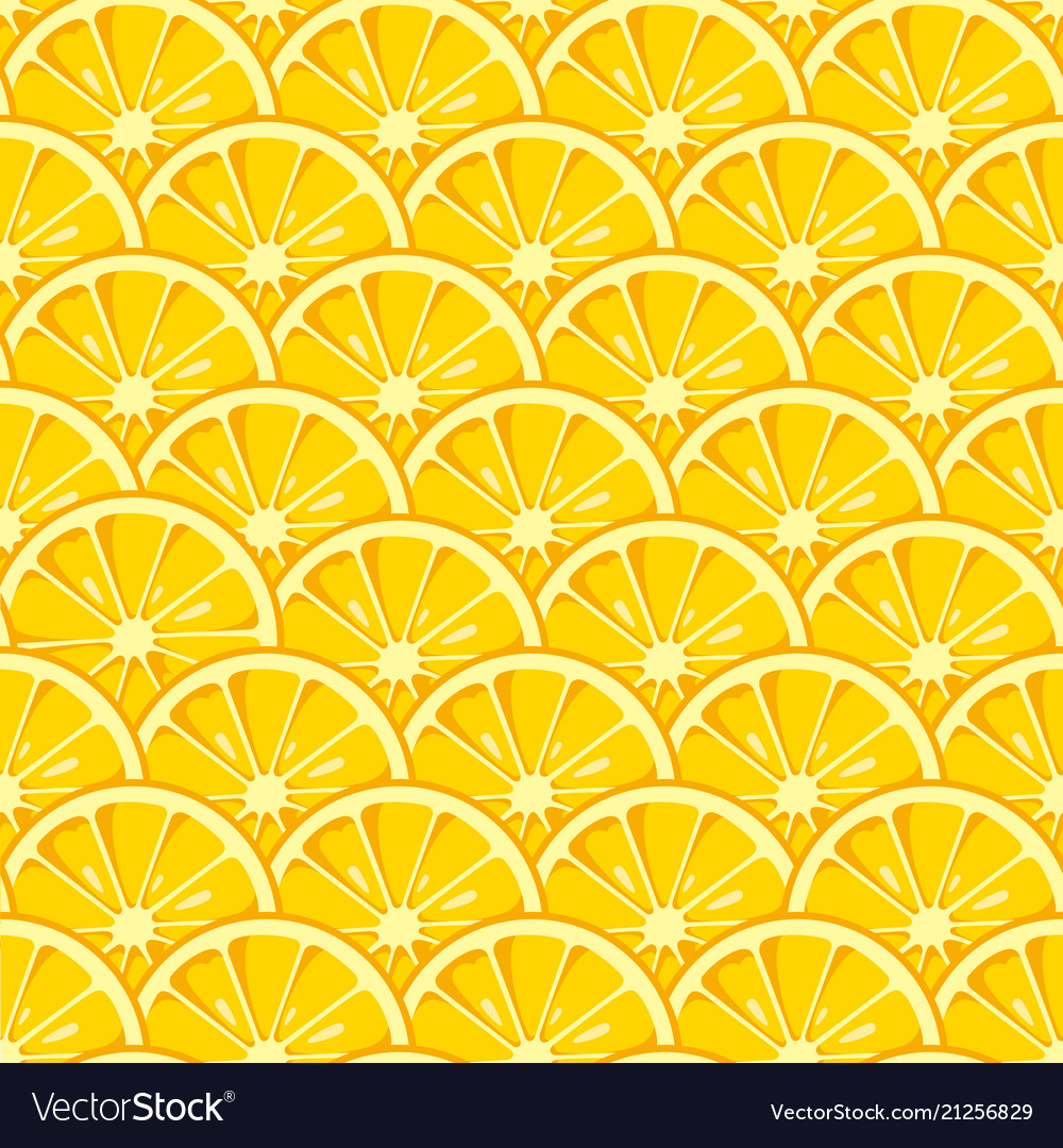 Lemon slices seamless pattern vector image Lemon slices seamless pattern