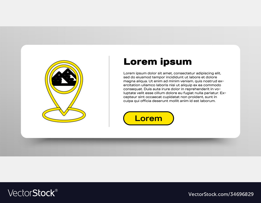 Line map pointer with egypt pyramids icon isolated vector image Line map pointer with egypt pyramids icon isolated