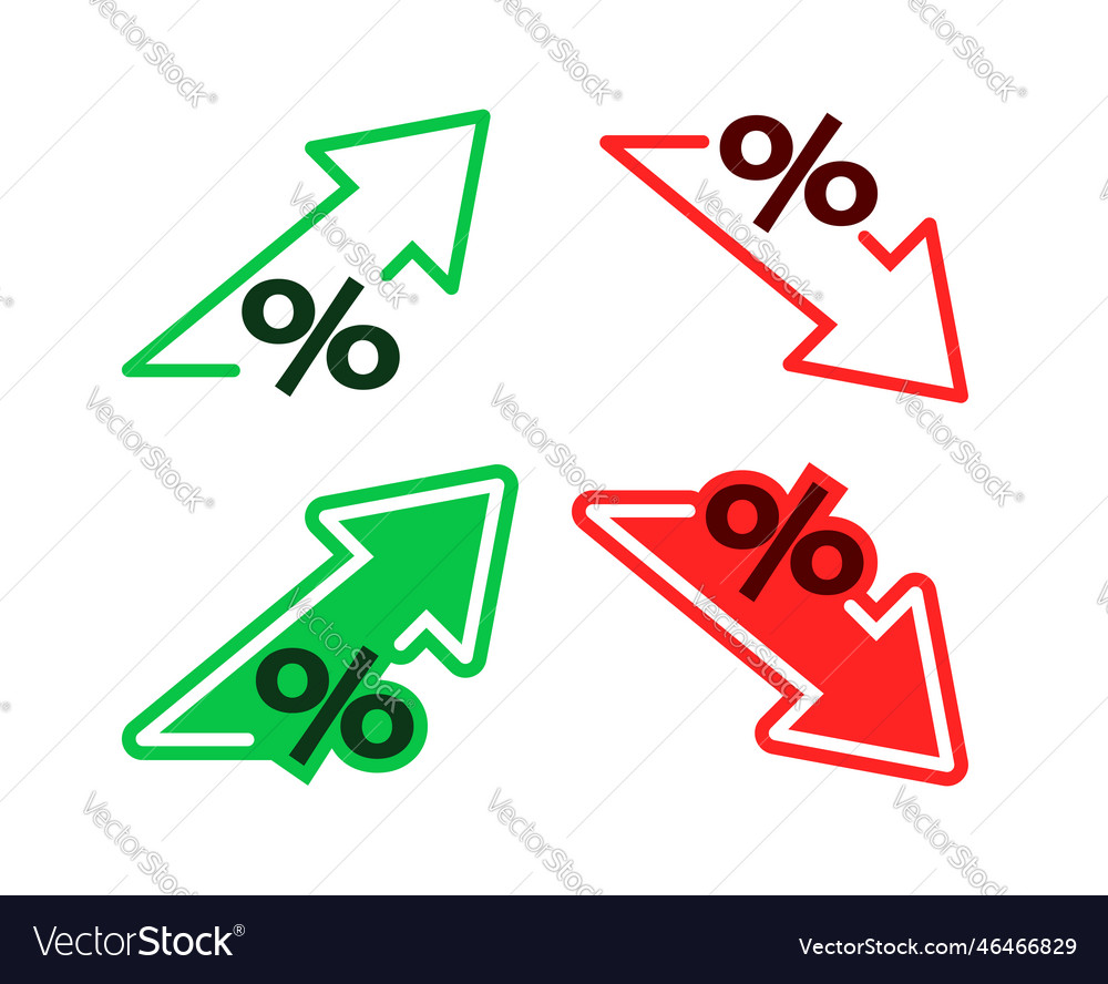 Percentage with arrow up and down