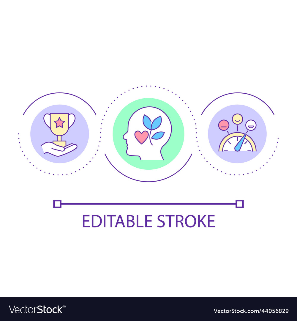 Positive thinking development loop concept icon Vector Image Positive thinking development loop concept icon