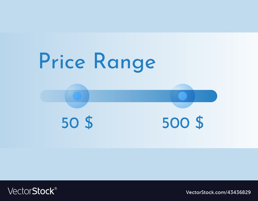 Price range filter for your ui ux design concept