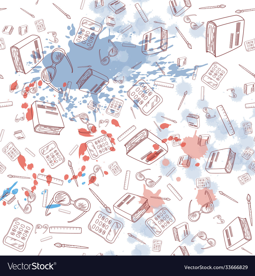 School seamless background pattern with linear Vector Image School seamless background pattern with linear