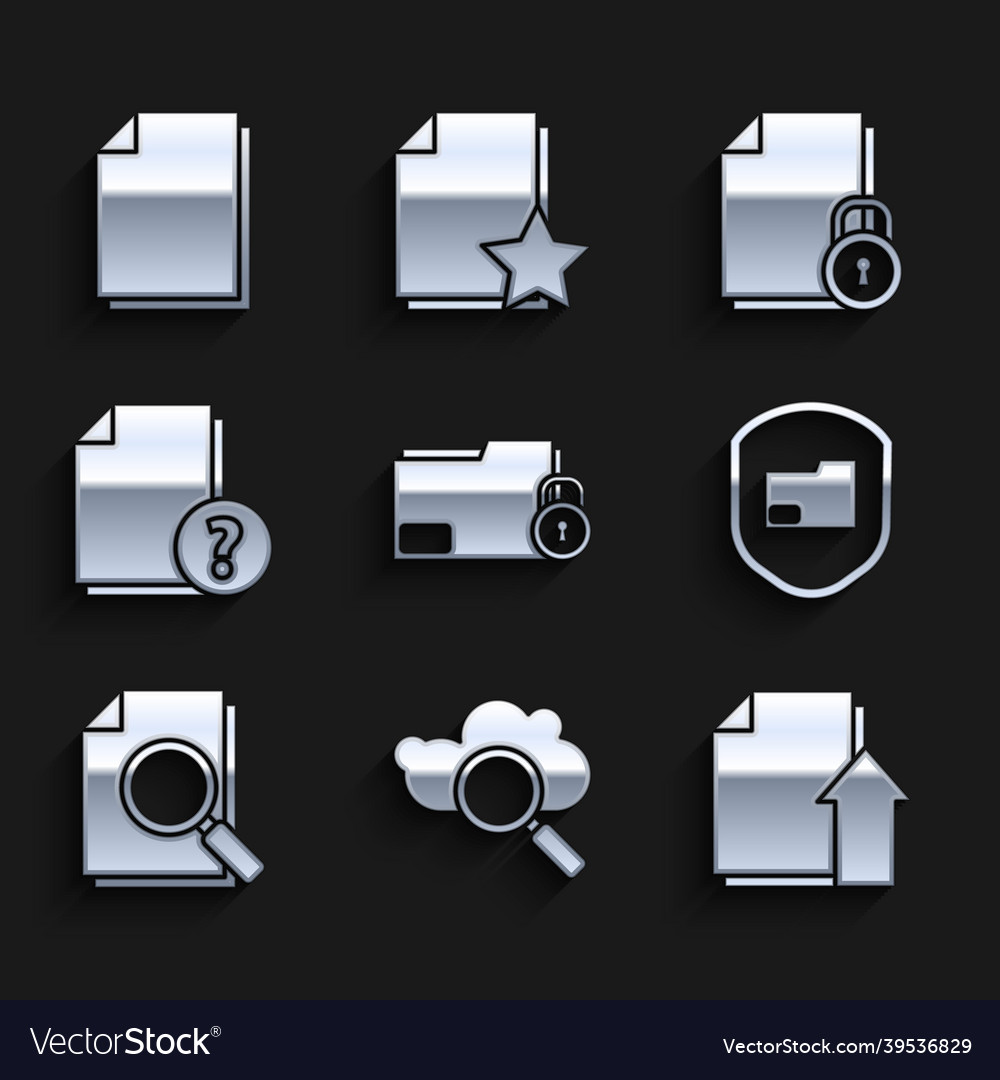 Set folder and lock search cloud computing vector image Set folder and lock search cloud computing