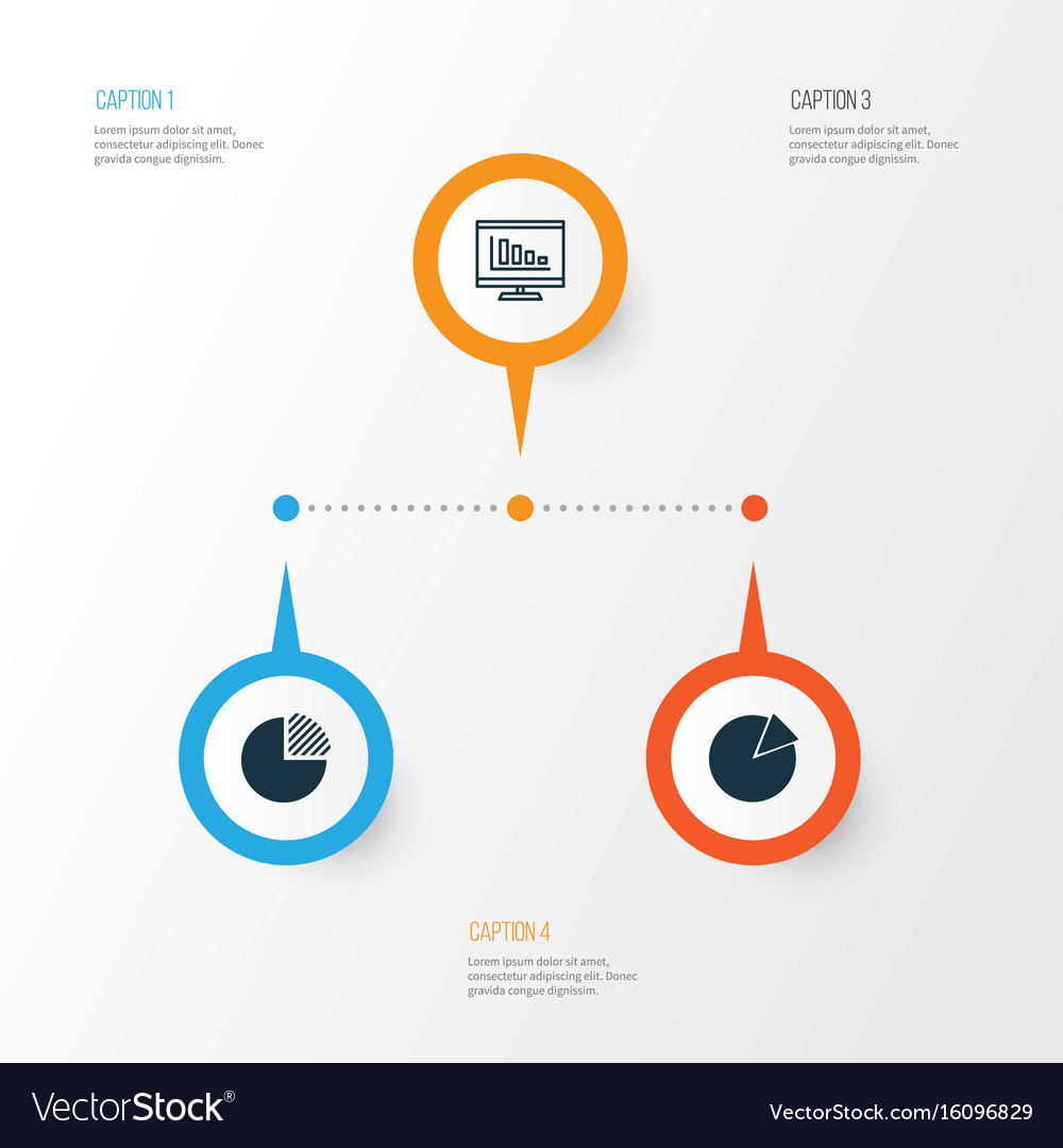Set of graphs diagrams and statistics icons