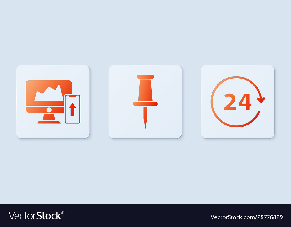Set push pin financial chart or graph Vector Image Set push pin financial chart or graph