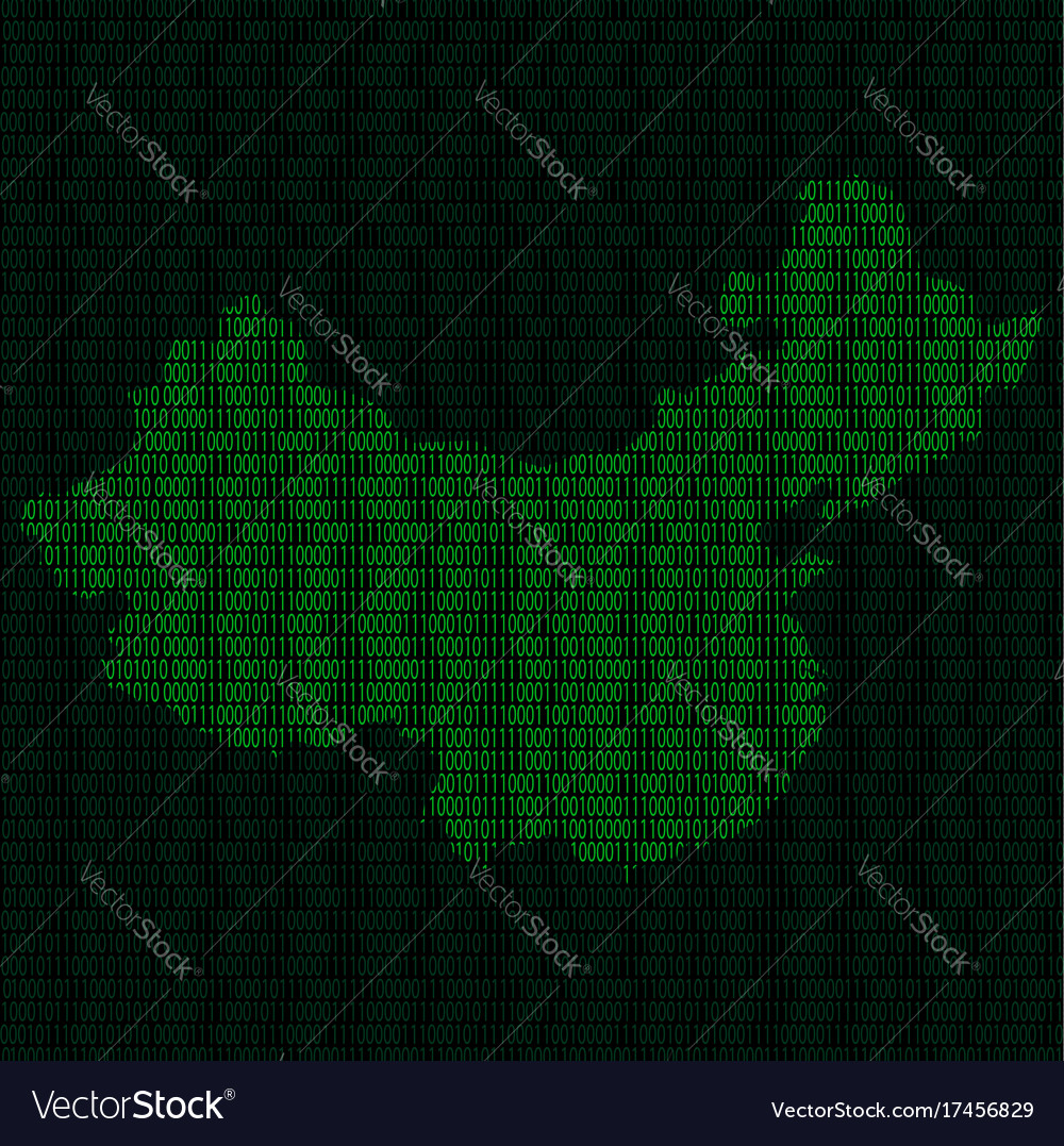 Silhouette of china from binary digits