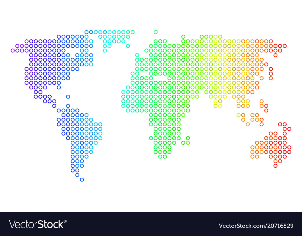 Spectrum circle dot world map