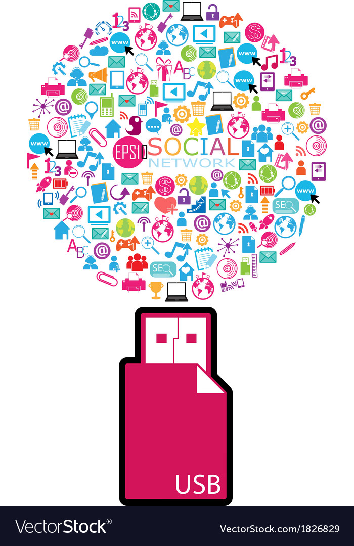 Template design with social network icons
