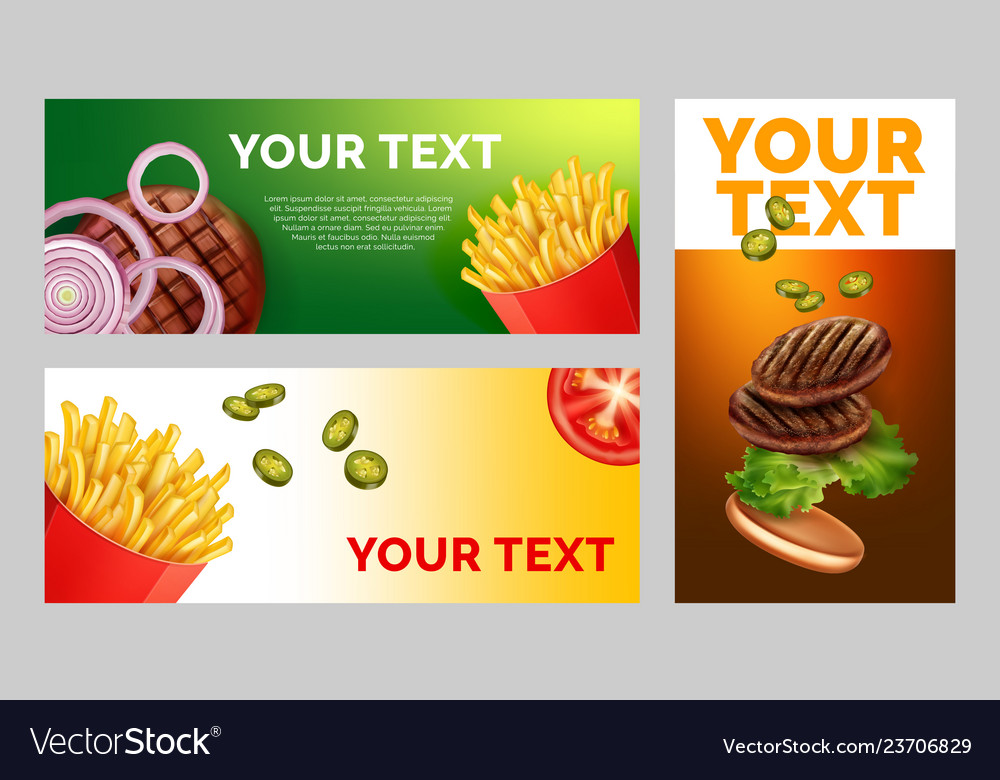 Three advertising sheets Royalty Free Vector Image