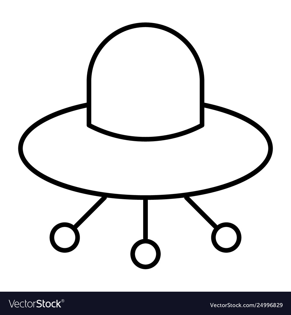 Ufo thin line icon alien spaceship vector image Ufo thin line icon alien spaceship