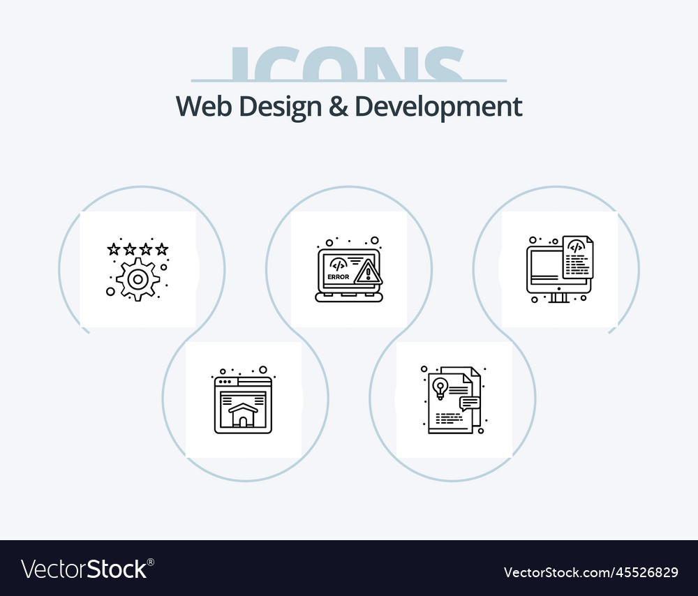 Web design and development line icon pack 5
