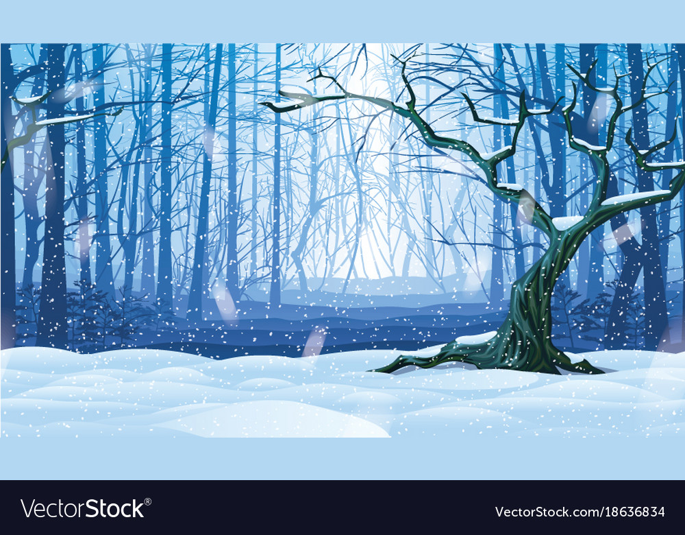 Background Landscape With Winter Forest Royalty Free Vector