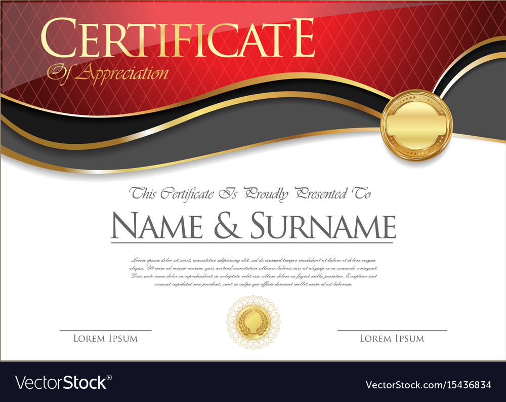 Certificate or diploma retro template Royalty Free Vector