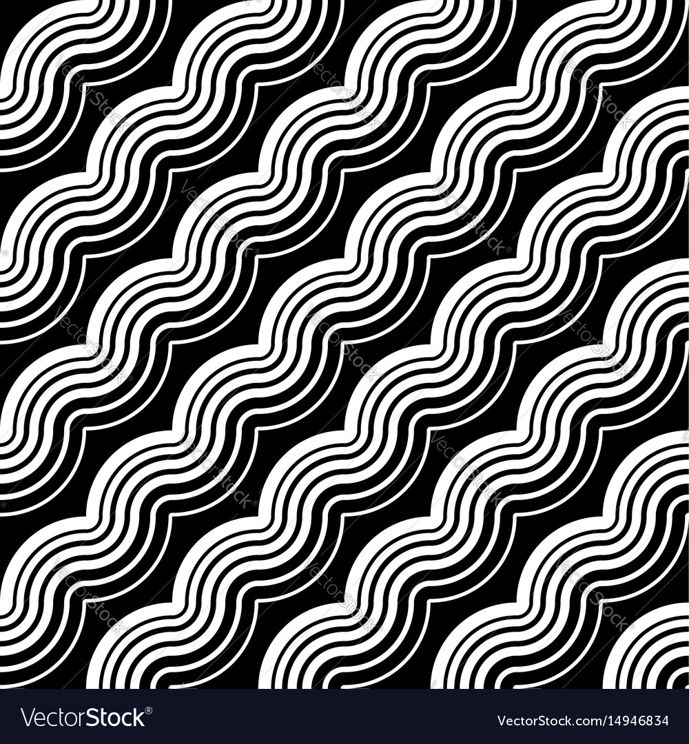 Design seamless monochrome waving pattern Vector Image