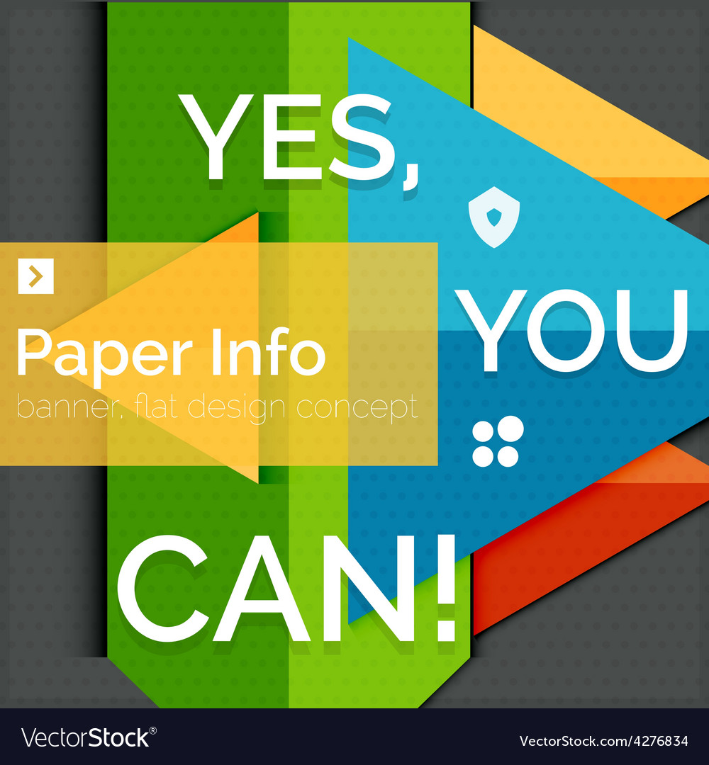 Flat design square banner with slogan