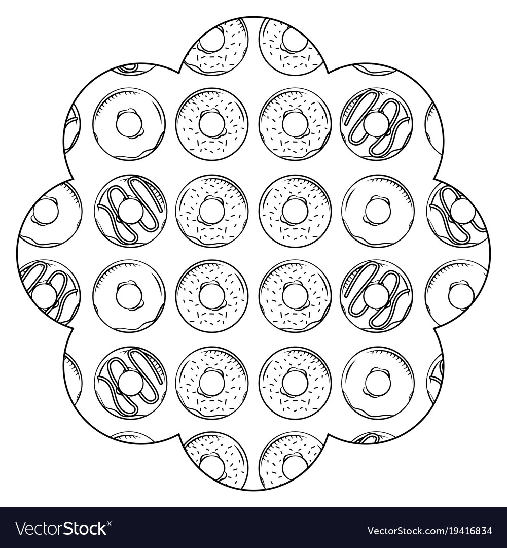 Frame with donuts pattern background