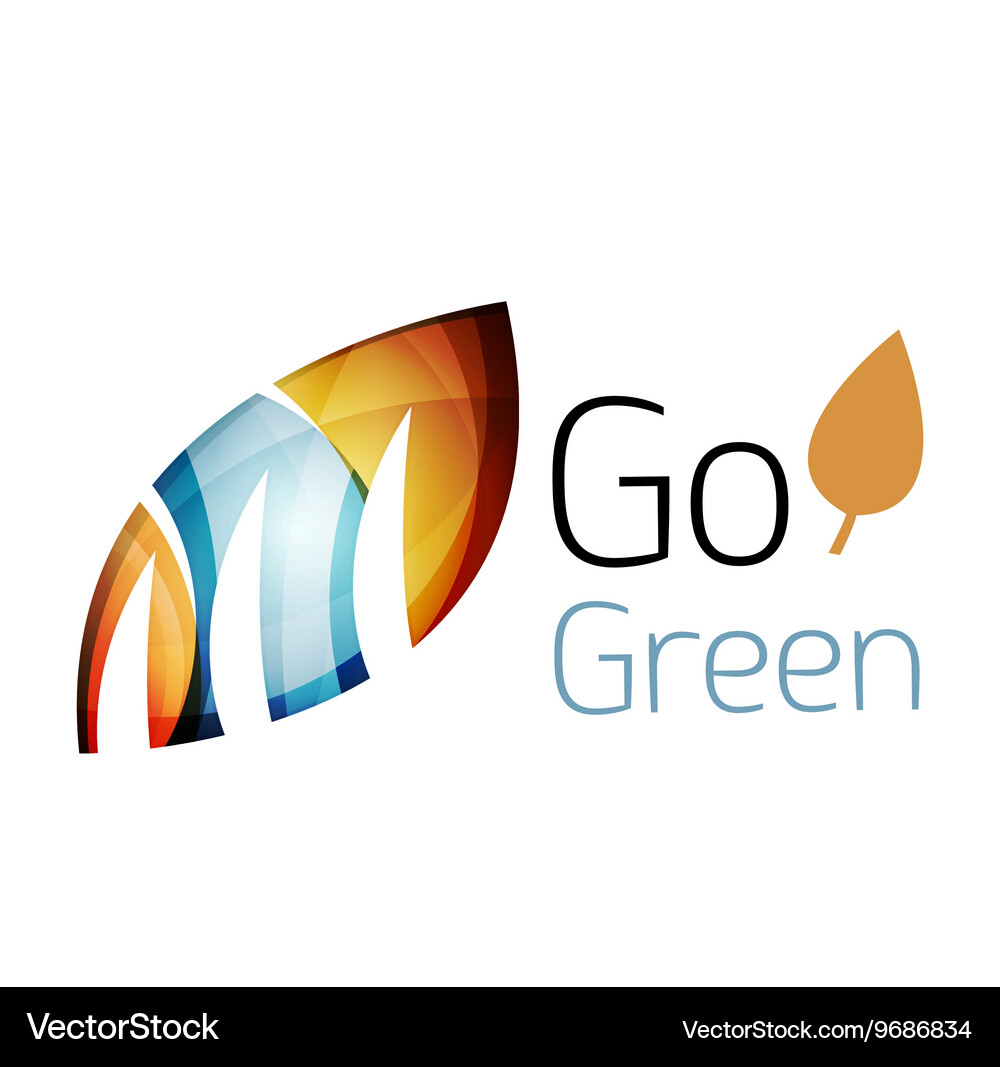 Geometric abstract leaf logo Royalty Free Vector Image