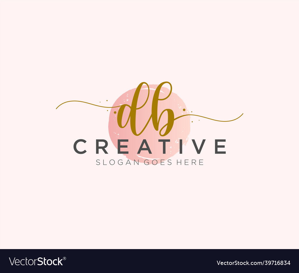 Initial db feminine logo beauty monogram