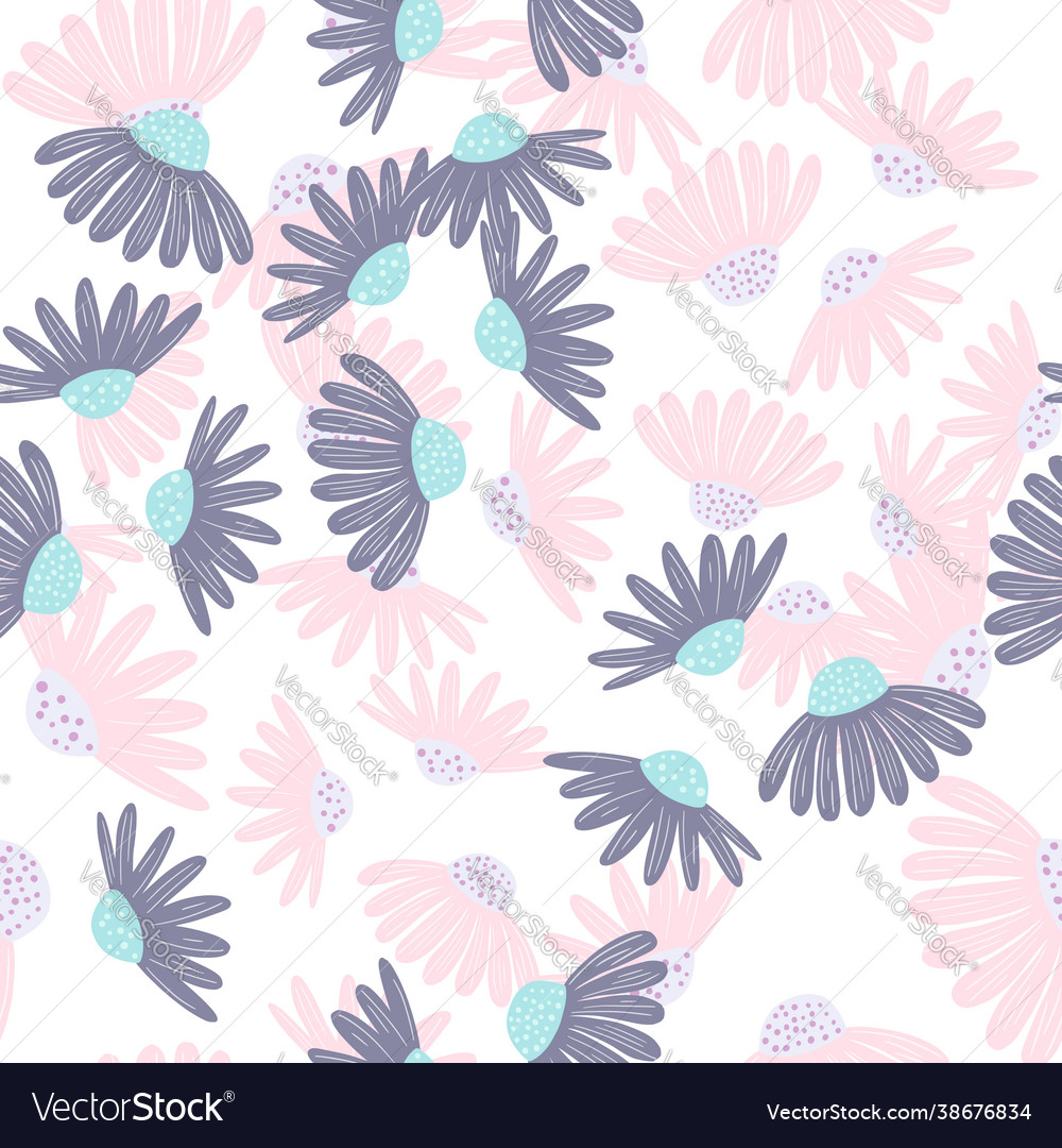 Isolated botany seamless pattern with purple vector image Isolated botany seamless pattern with purple