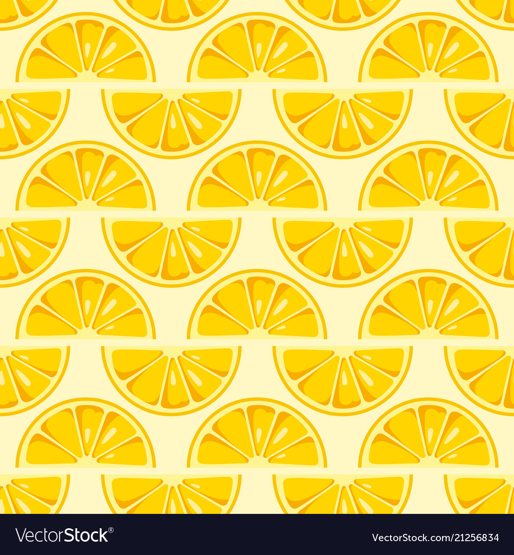 Lemon slices seamless pattern vector image Lemon slices seamless pattern