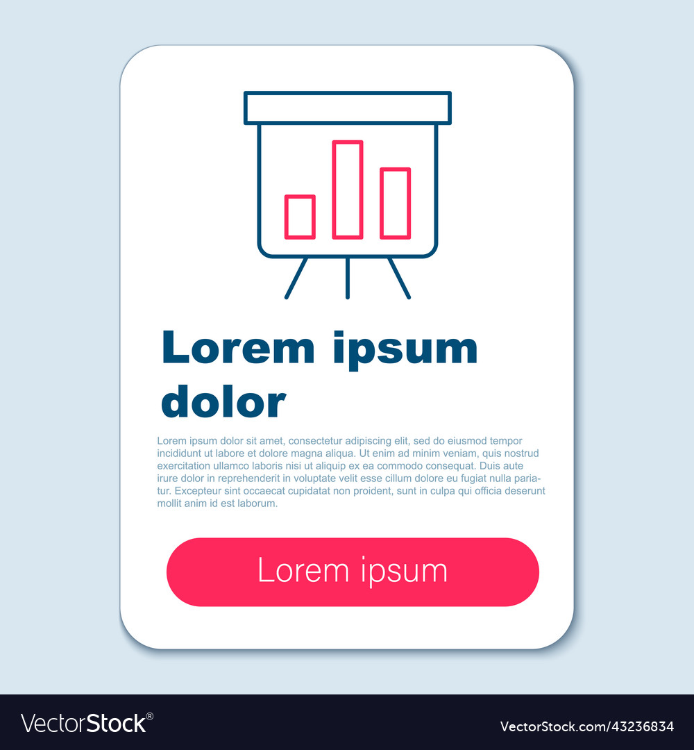 Line board with graph chart icon isolated on grey