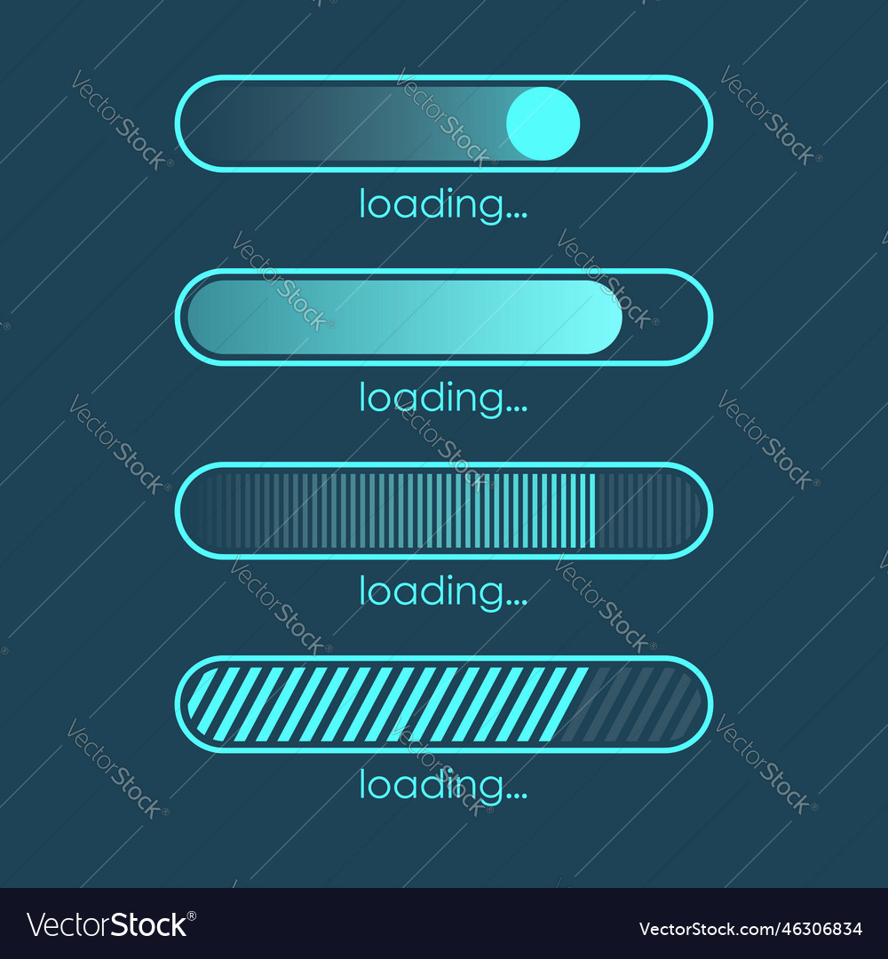 Loading bar icon in flat style progress indicator vector image Loading bar icon in flat style progress indicator