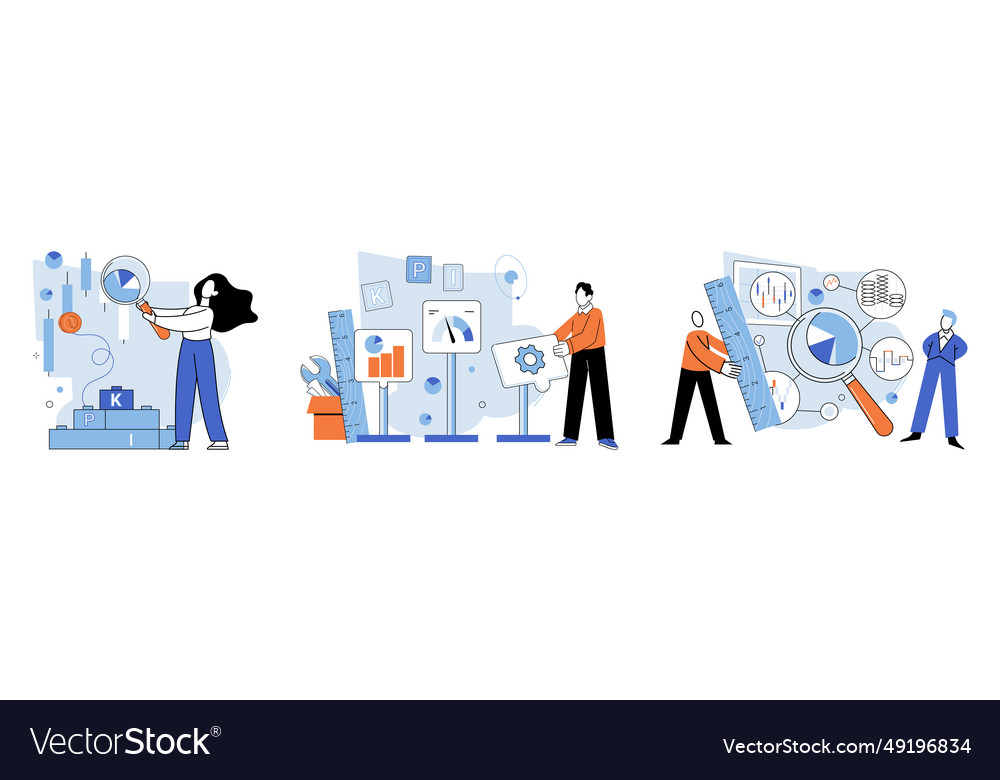 Performance indicator measurement and evaluation vector image Performance indicator measurement and evaluation