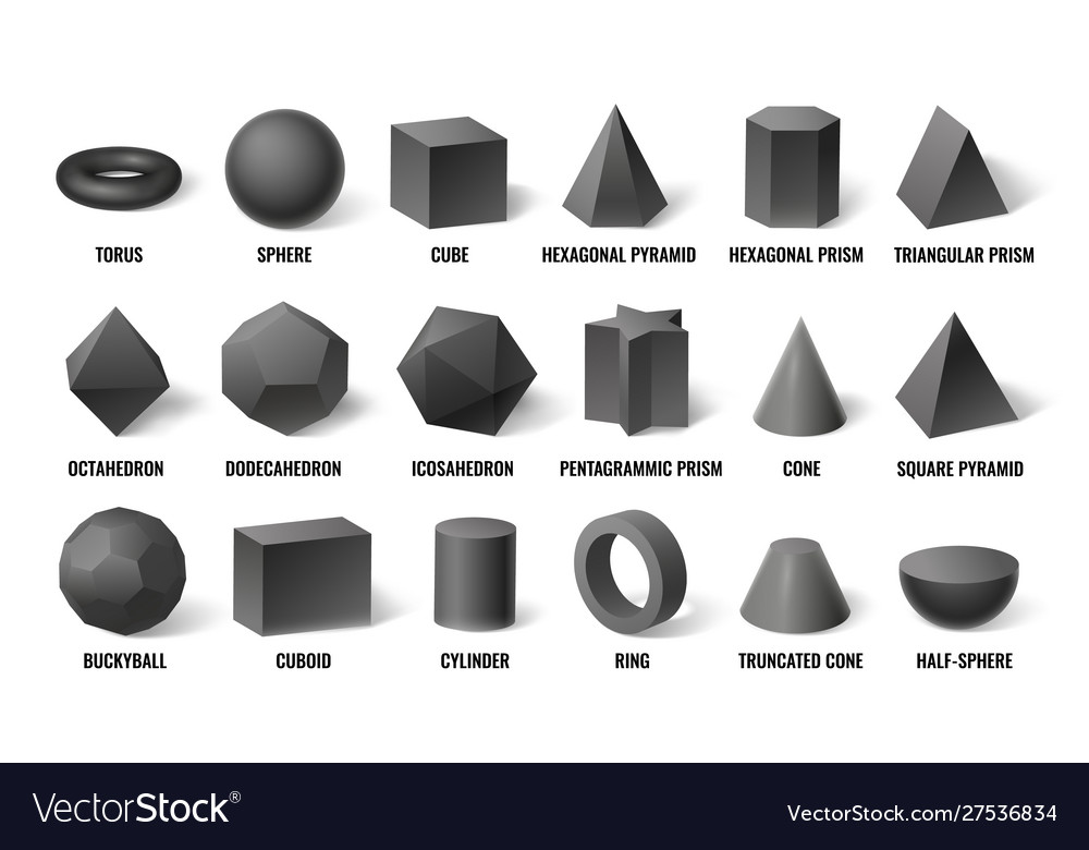 Realistic 3d basic shapes sphere shape Royalty Free Vector