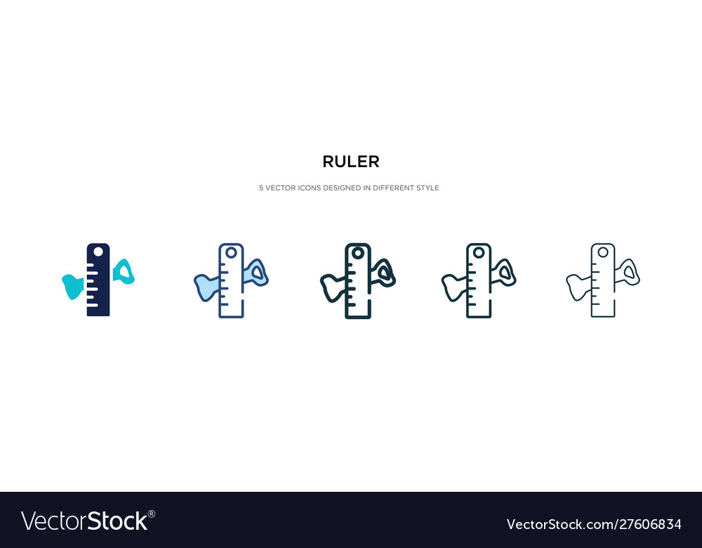 Ruler icon in different style two colored