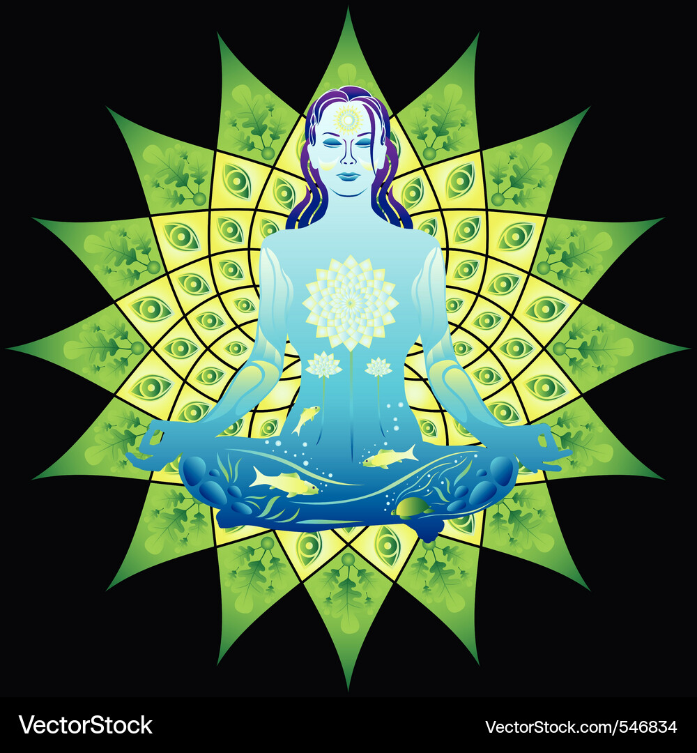 Serene Woman in Meditation Royalty Free Vector Image