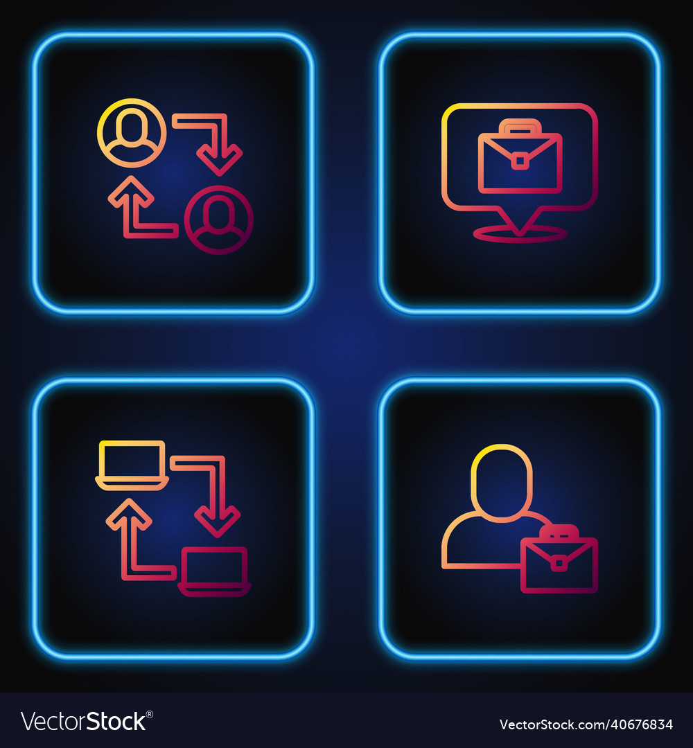 Set line freelancer online working project team vector image Set line freelancer online working project team