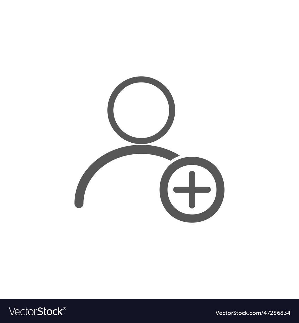 User profile with plus line icon add new friend vector image User profile with plus line icon add new friend
