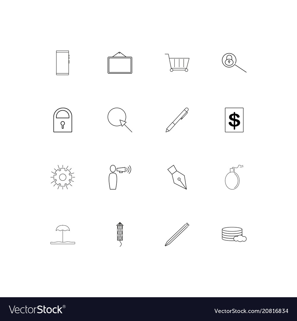 Web linear thin icons set outlined simple