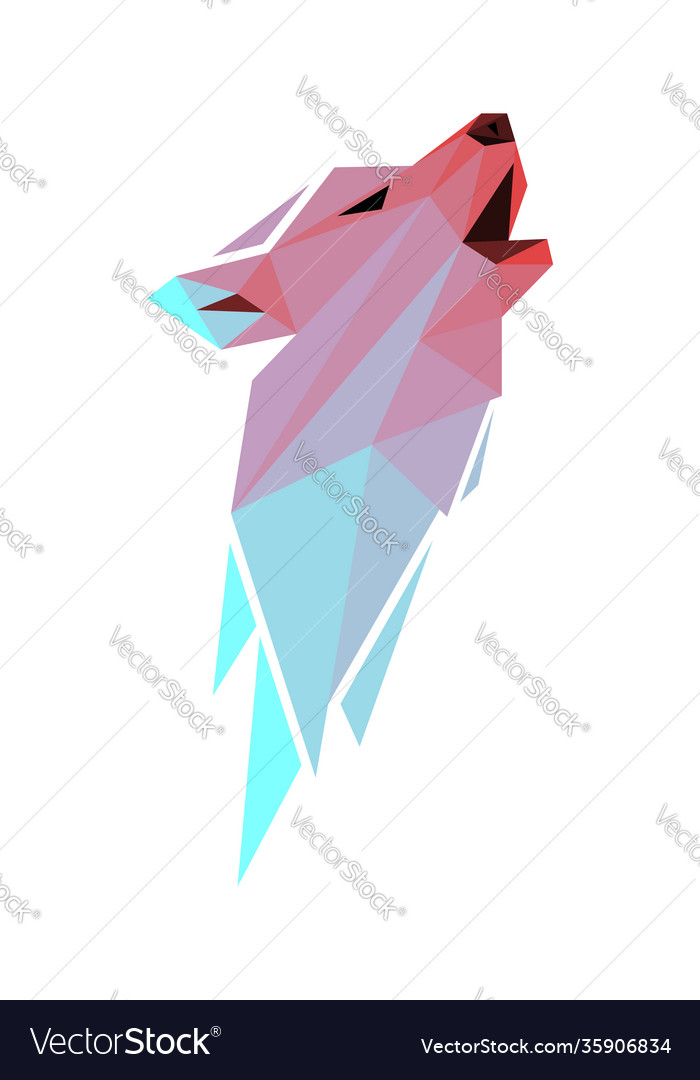 Wolf in Low-Poly-Stil digitale Kunst