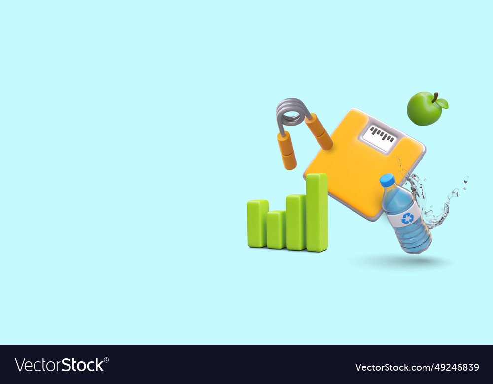 3d realistisches Poster mit Nahrungs- und Wassersport vector image 3d realistisches Poster mit Nahrungs- und Wassersport