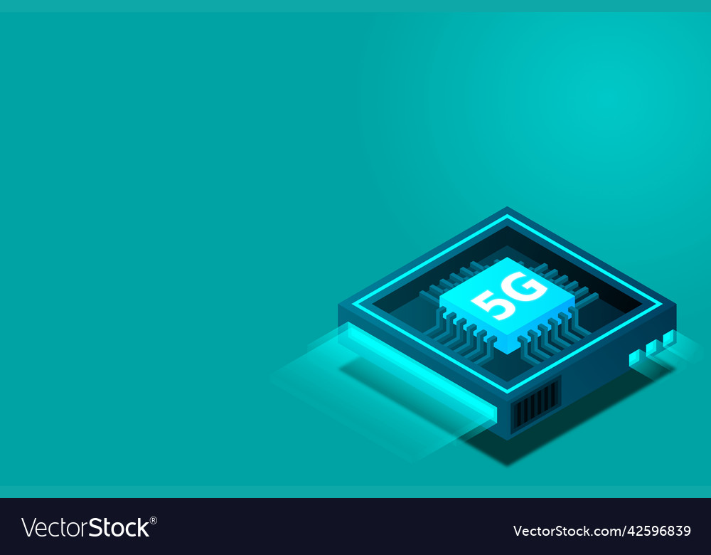 5g network processor mobile wireless internet vector image 5g network processor mobile wireless internet
