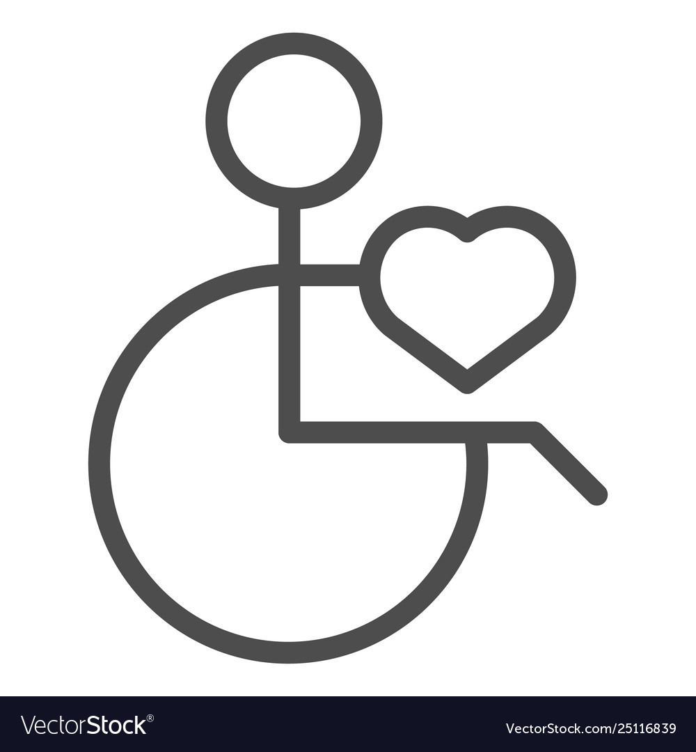 A man on wheelchair line icon disabled man Vector Image