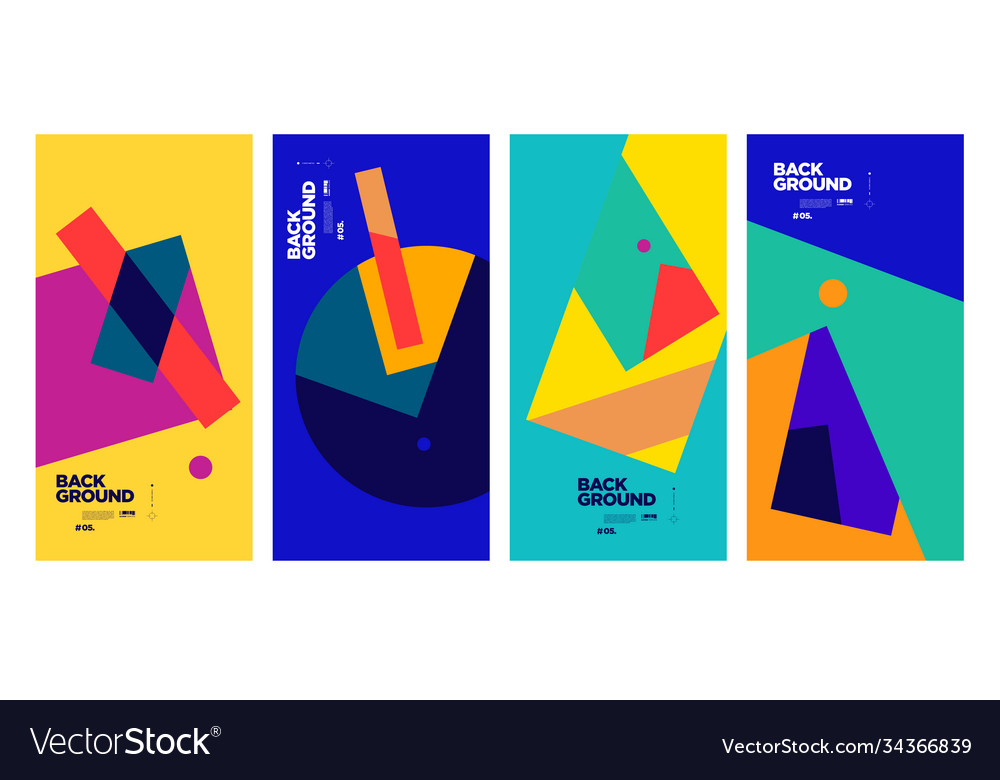 Abstract flat geometric and curve colorful vector image Abstract flat geometric and curve colorful
