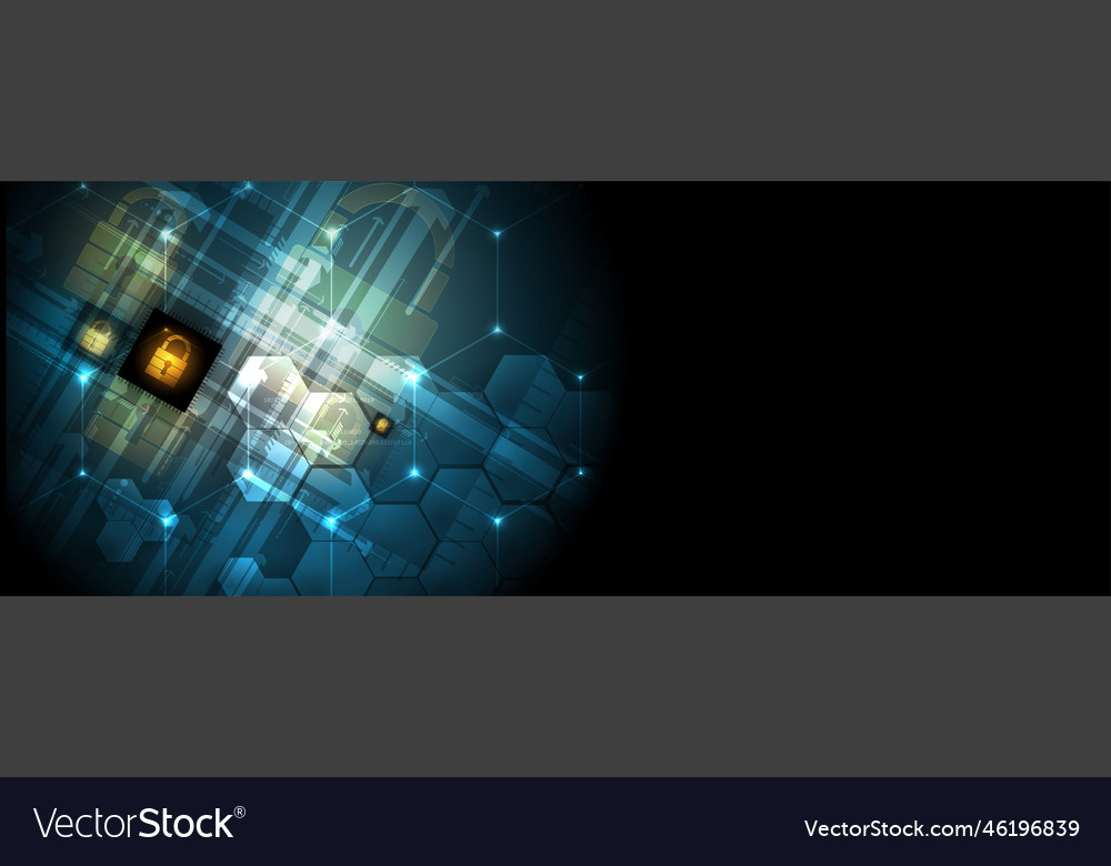 Cyber security and information or network vector image Cyber security and information or network