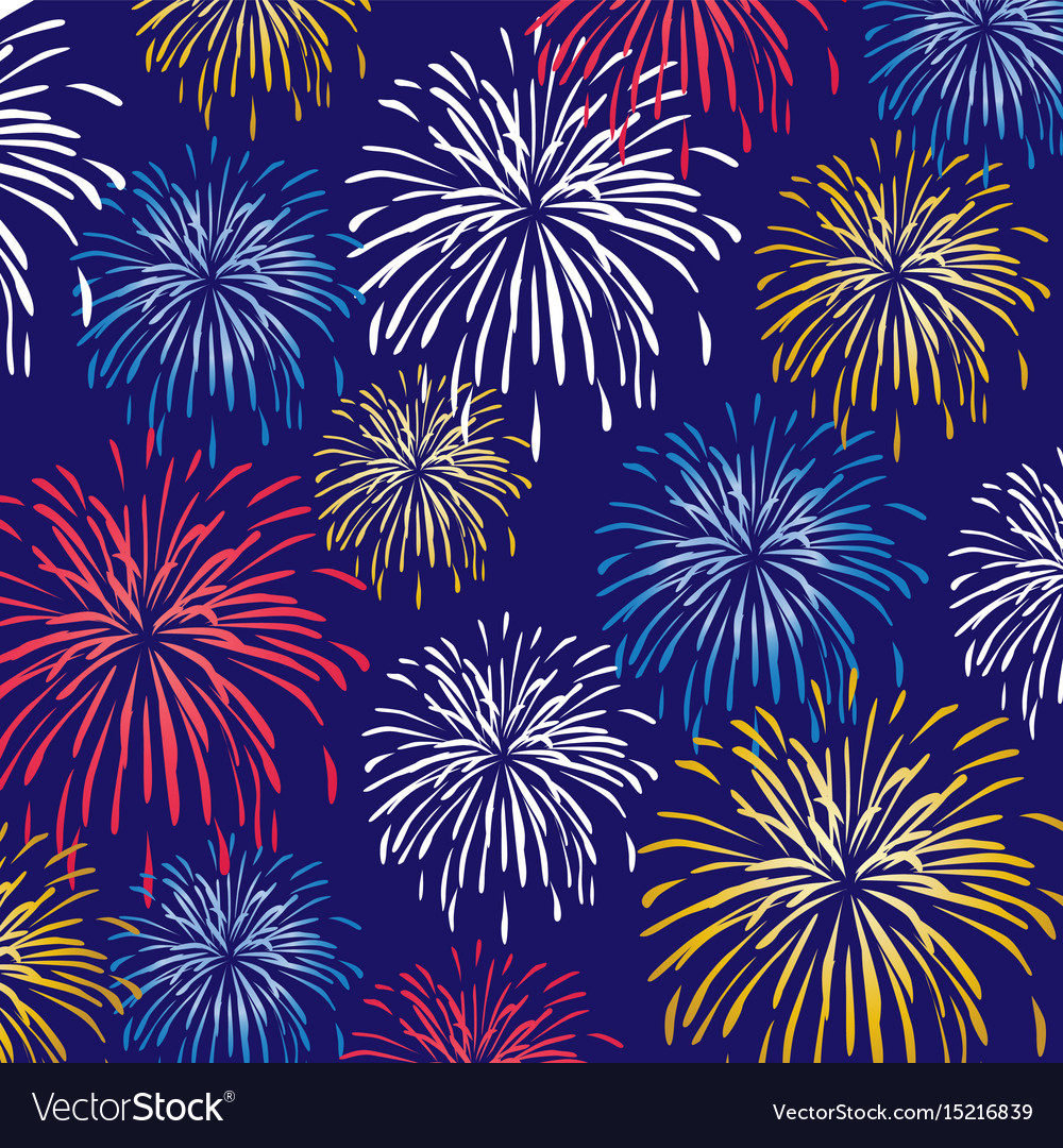 fireworks background pattern royalty free vector image