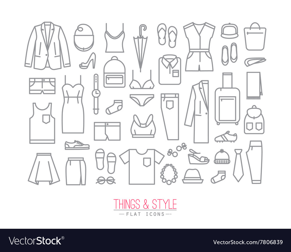 Flat clothes icons