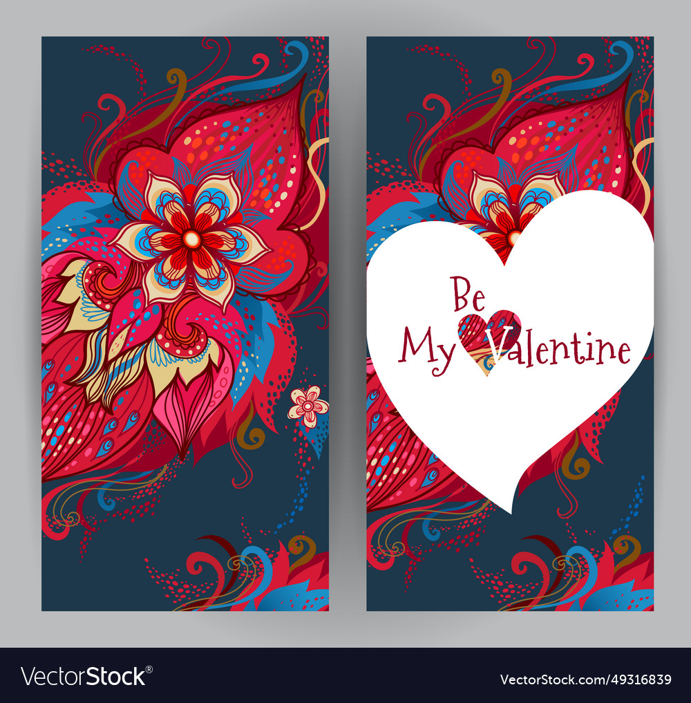 Floral cards valentines day greetings