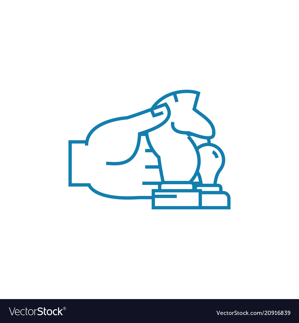 Implementation of the strategy linear icon concept Vector Image Implementation of the strategy linear icon concept