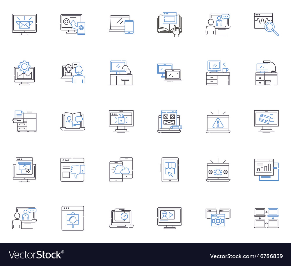 Processor line icons collection speed power