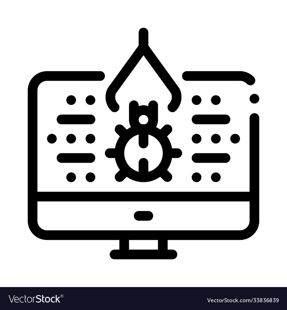 Repair program bug icon outline Royalty Free Vector Image