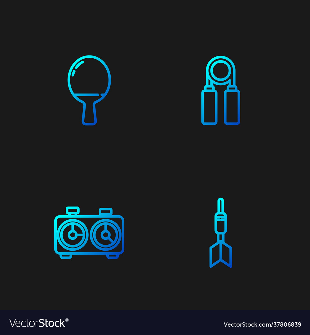 Set line dart arrow time chess clock racket Vector Image Set line dart arrow time chess clock racket